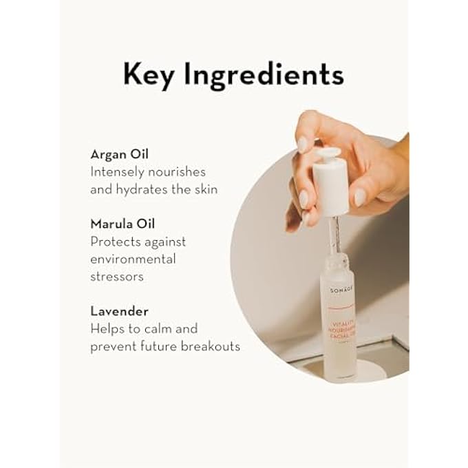 sonage VITALITY NOURISHING FACIAL OIL - BLEND OF 10 ESSENTIAL DRY OILS FOR HYDRATION AND ILLUMINATION - CONTAINS ANTIOXIDANTS AND OMEGA ACIDS - ARGAN AND MARULA OIL - DAILY MOISTURIZER FOR FACE - Image 2